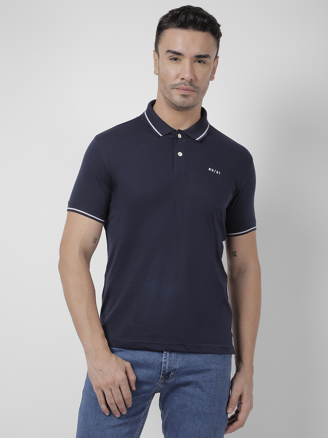 Numero Uno Men SOLID Navy T-Shirt
